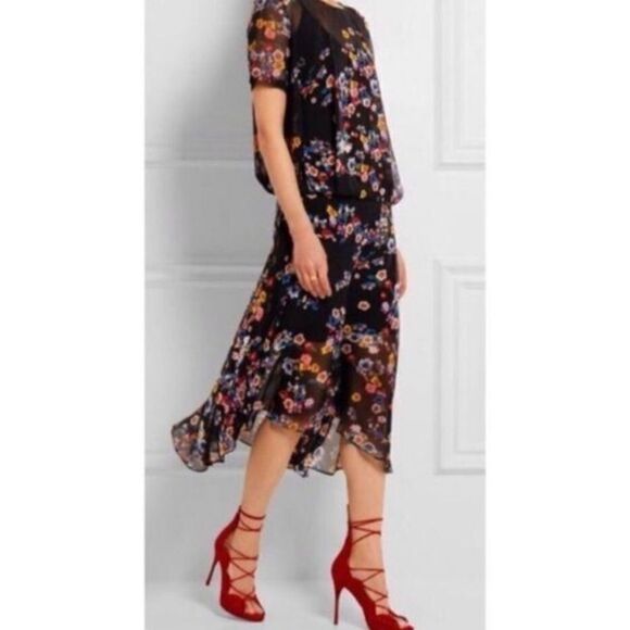 Rare Runway Limited Edition Silk Thornton Bregazzi Melina Floral Midi Dress - Picture 2 of 14